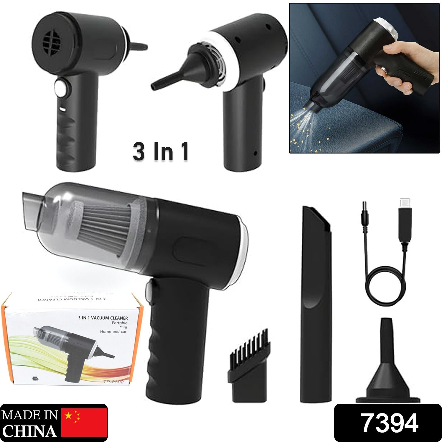 3 in 1 Mini Car Vacuum – Wireless, Rechargeable, Blower & Dust Cleaner for Car, Home & Keyboard 3 in 1 Mini Car Vacuum – Wireless, Rechargeable, Blower & Dust Cleaner for Car, Home & Keyboard